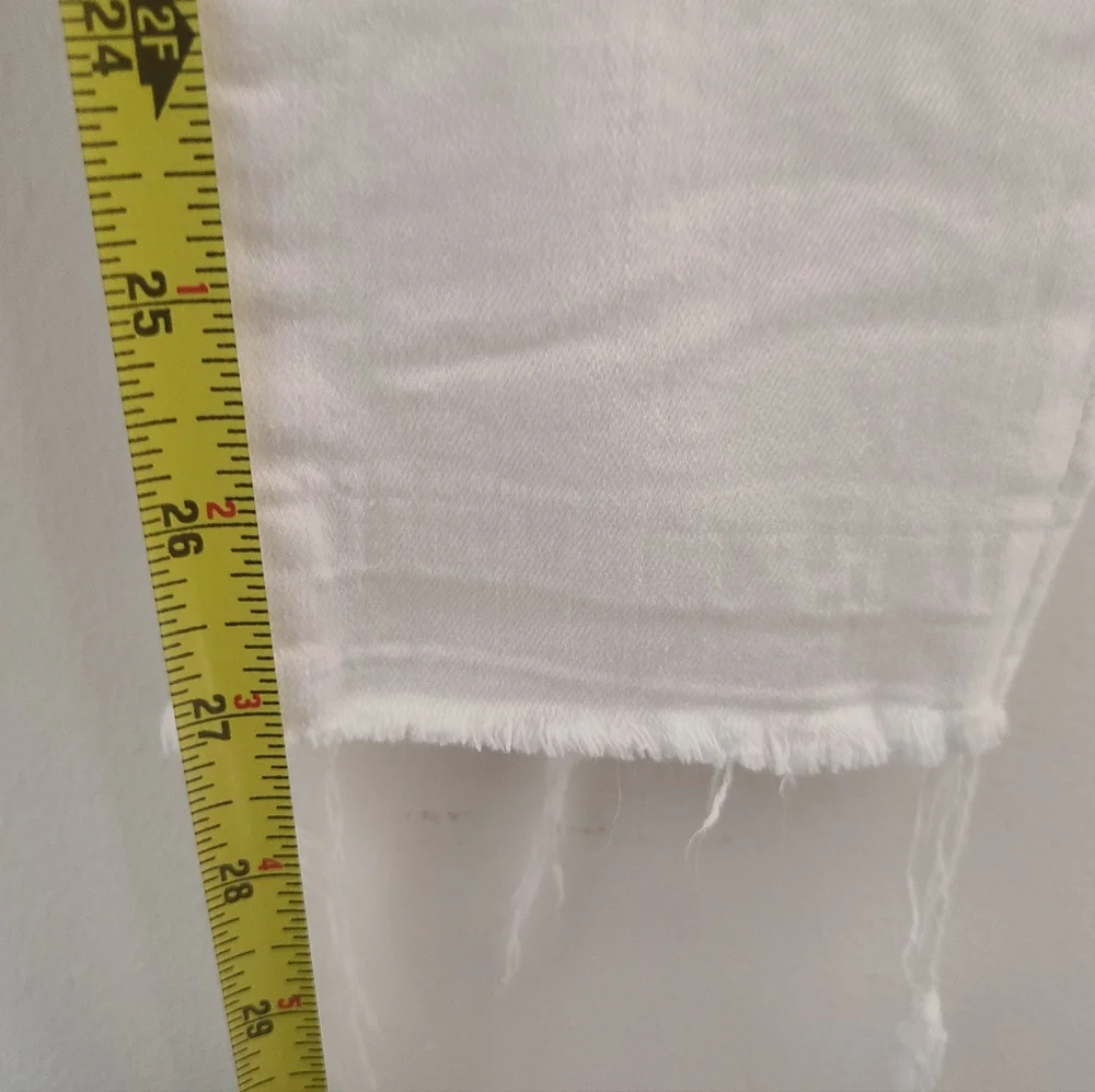 FRAME Le Skinny De Jeanne Crop Distressed Jeans in Blanc White Sz 27 - Picture 13 of 13